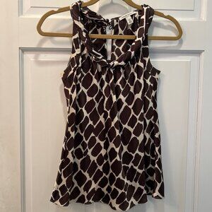 Banana Republic Animal Print Rolled Neck Summer Blouse